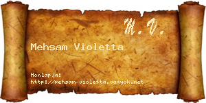 Mehsam Violetta névjegykártya
